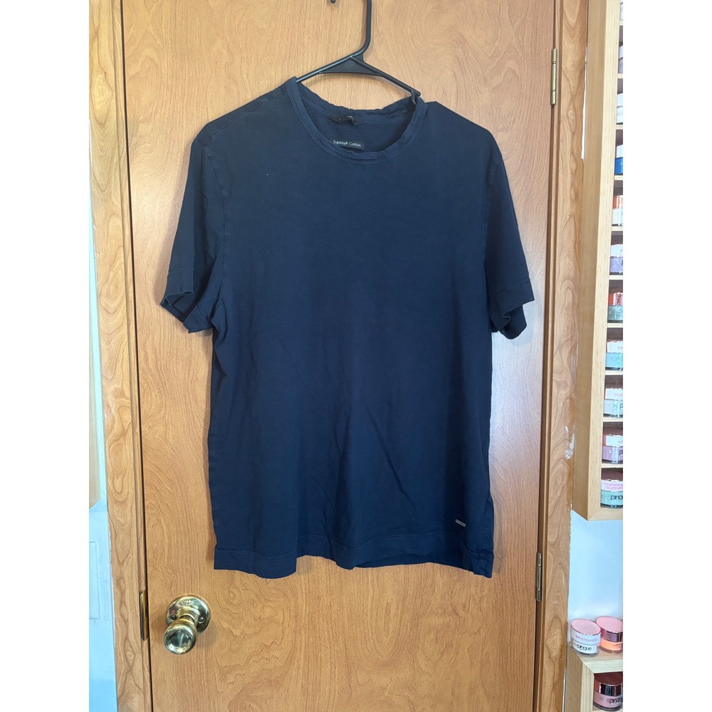 Autograph Marks & Spencer Mens Navy Blue Supima Cotton Short Sleeve T-Shirt